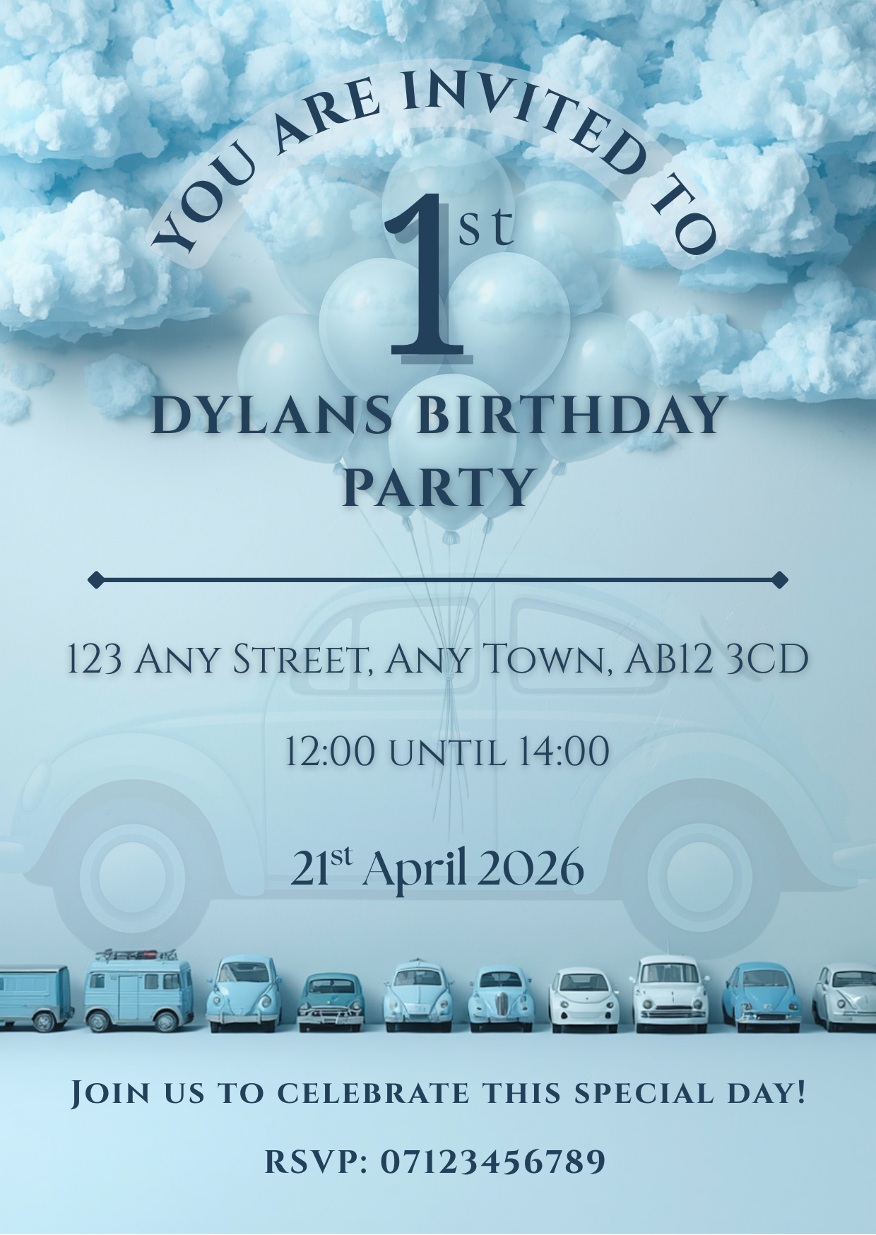 Cars Clouds Child Birthday